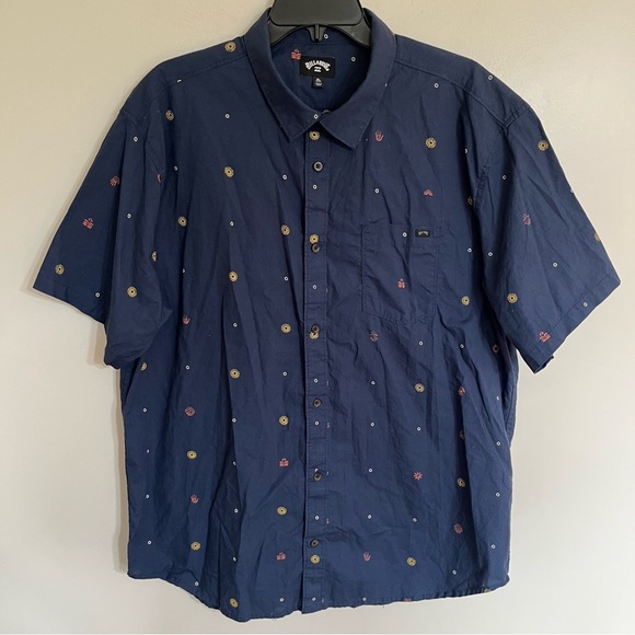 Billabong All Day Jacquard Short Sleeve Shirt Button Up Casual Men’s Size XL - Picture 1 of 11